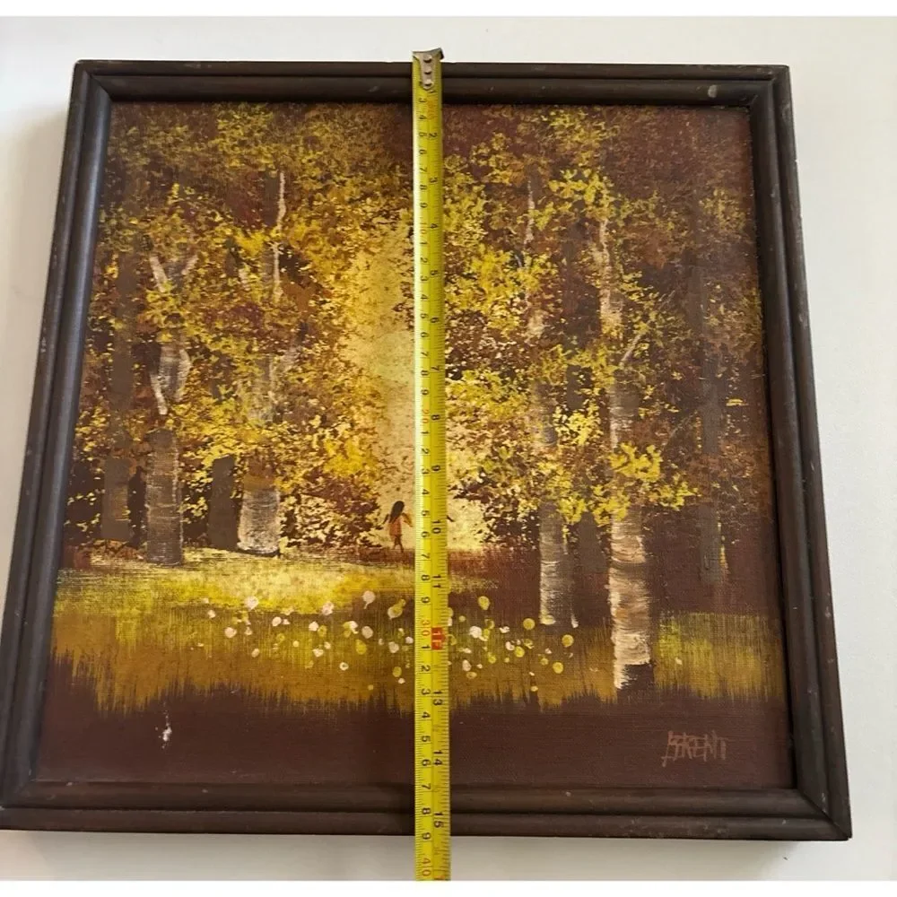 Original Mid Century Paul Brent Oil Painting ~Golden Birch Forest On Canvas